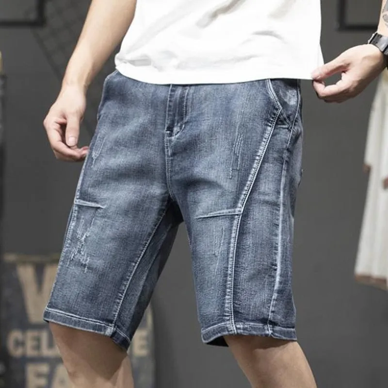 Men's Summer Casual Cotton Mid Waist Button Fly Baggy Shorts