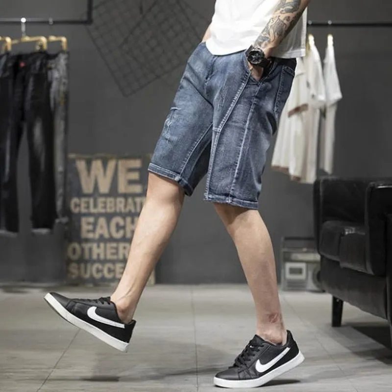 Men's Summer Casual Cotton Mid Waist Button Fly Baggy Shorts