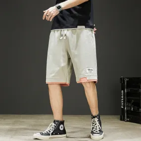 Men's Summer Cotton Drawstring Loose Fit Mid Waist Casual Shorts