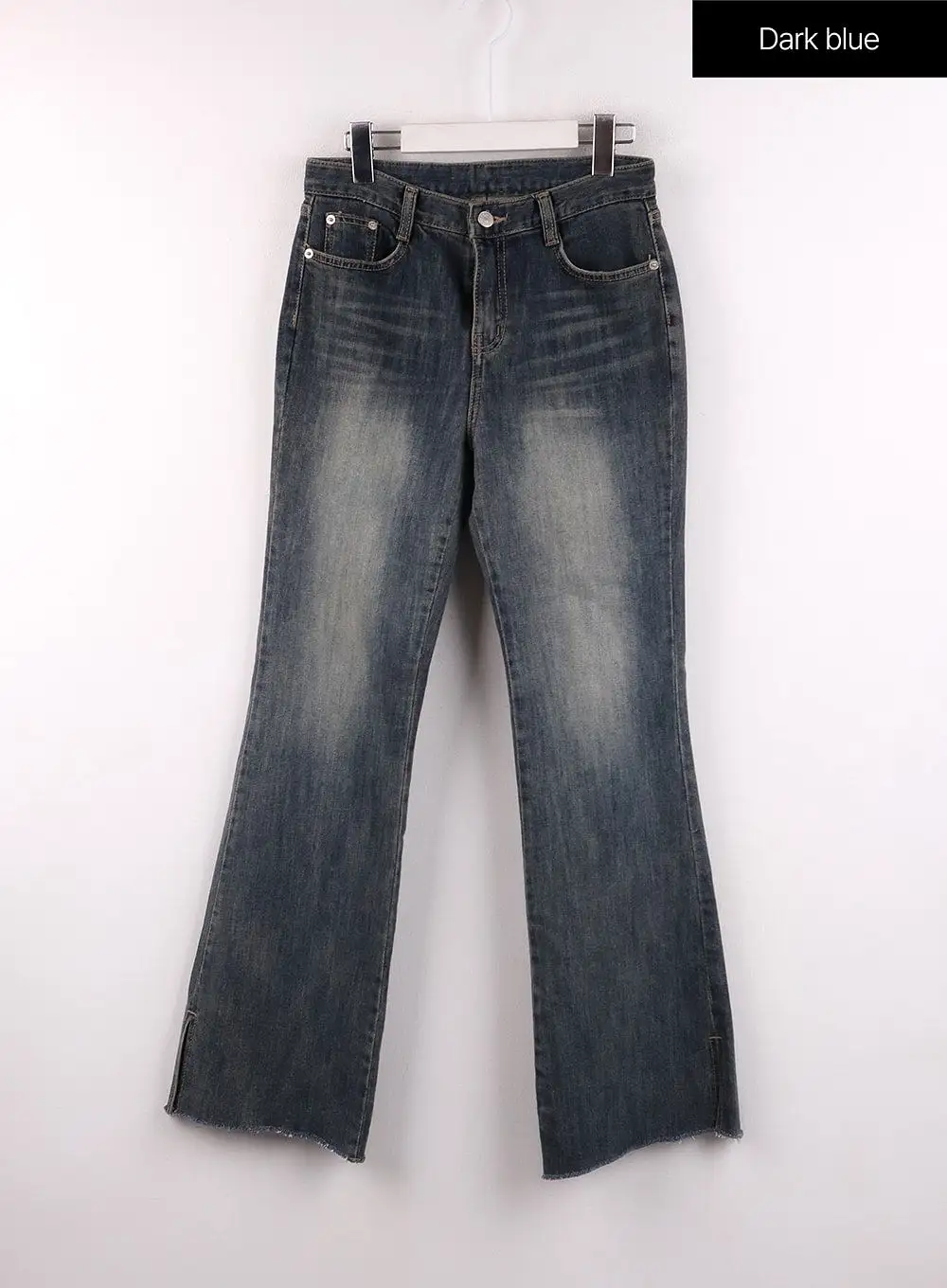 Mid Waist Solid Flared Jeans CF401