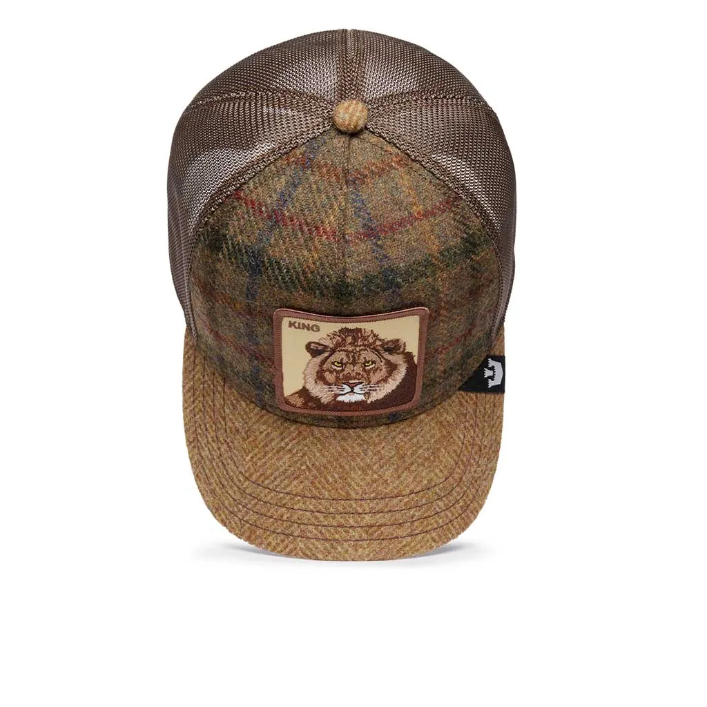 Moon Lion Plaid Trucker Hat