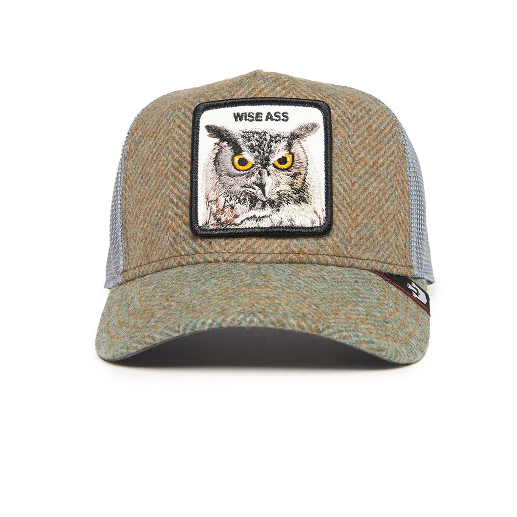 Moon Owl Plaid Trucker Hat