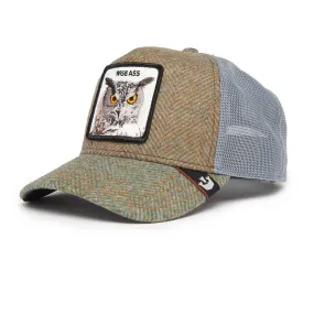 Moon Owl Plaid Trucker Hat