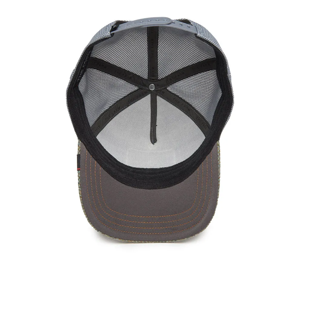 Moon Owl Plaid Trucker Hat