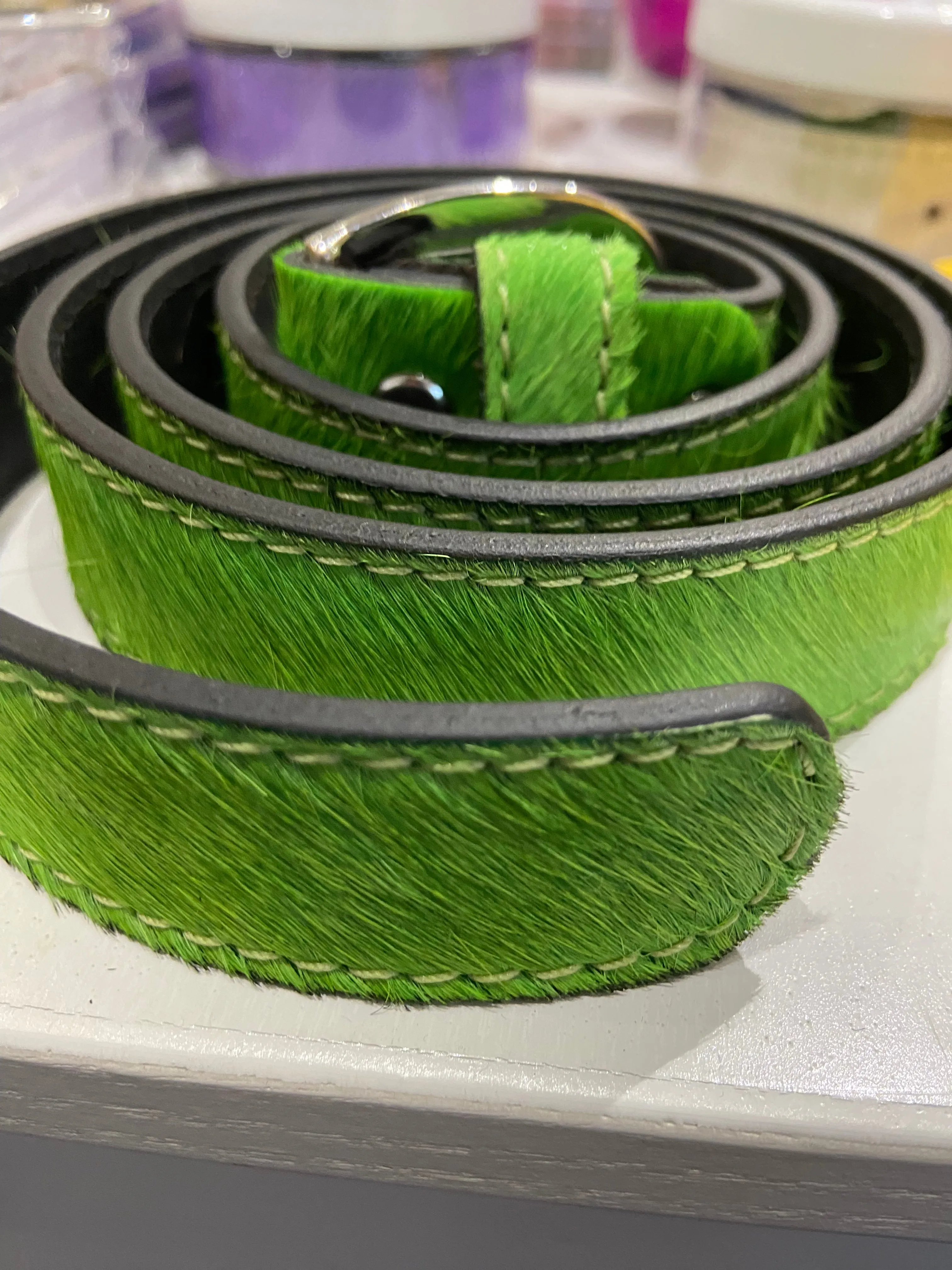 Neon and Plain Leather Belts