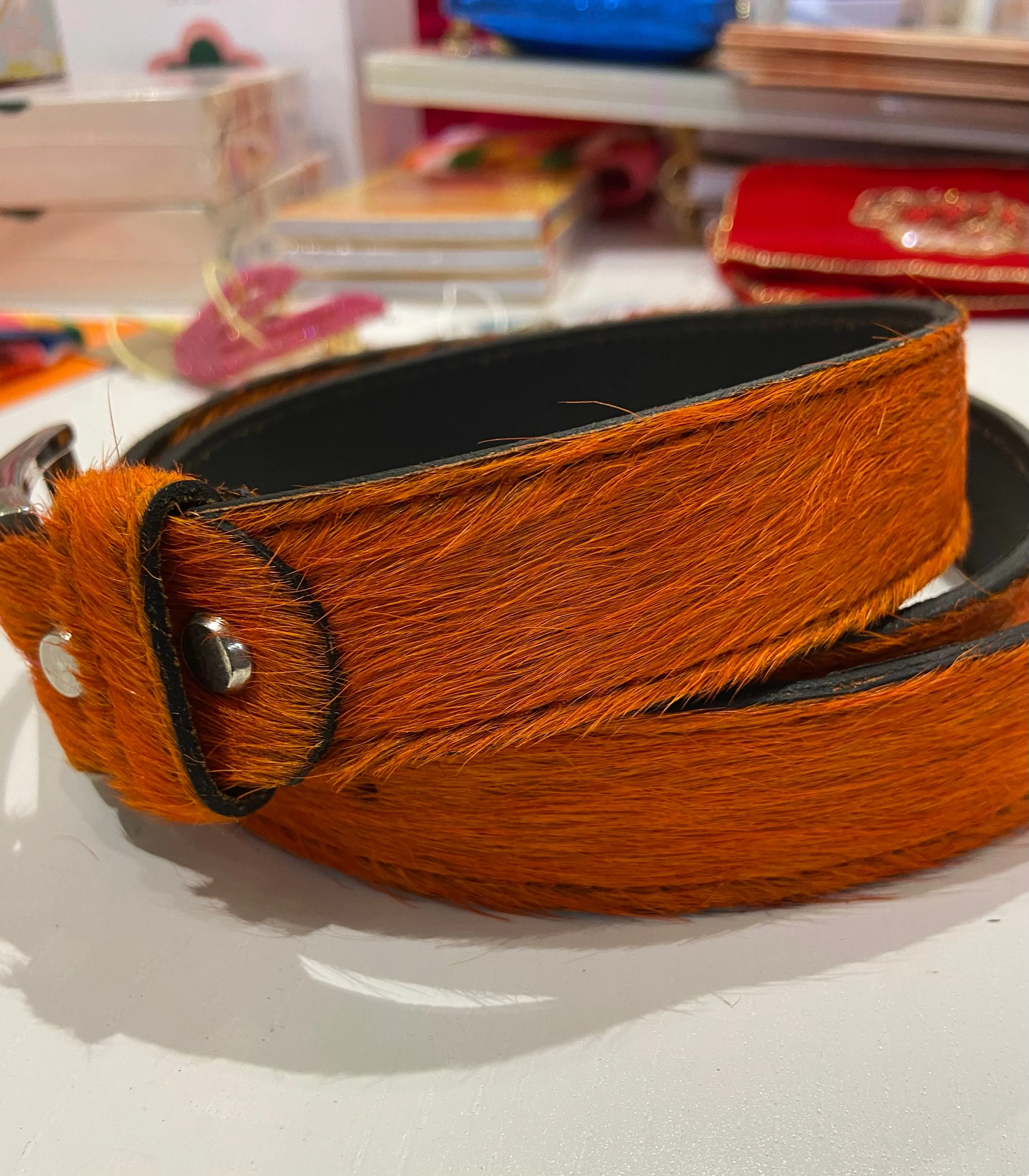 Neon and Plain Leather Belts