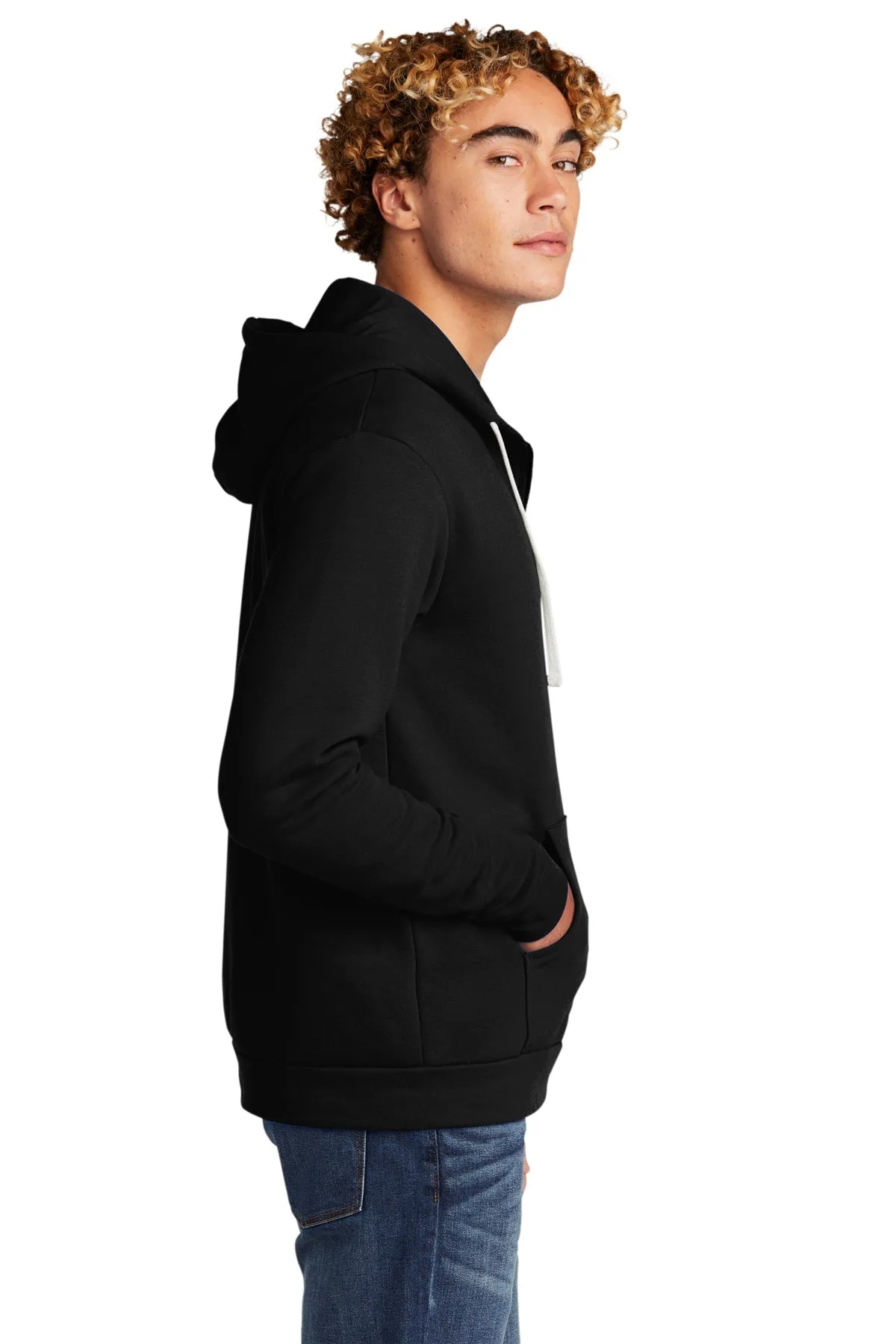 Next Level Unisex Beach Fleece Custom Zip Hoodies, Black