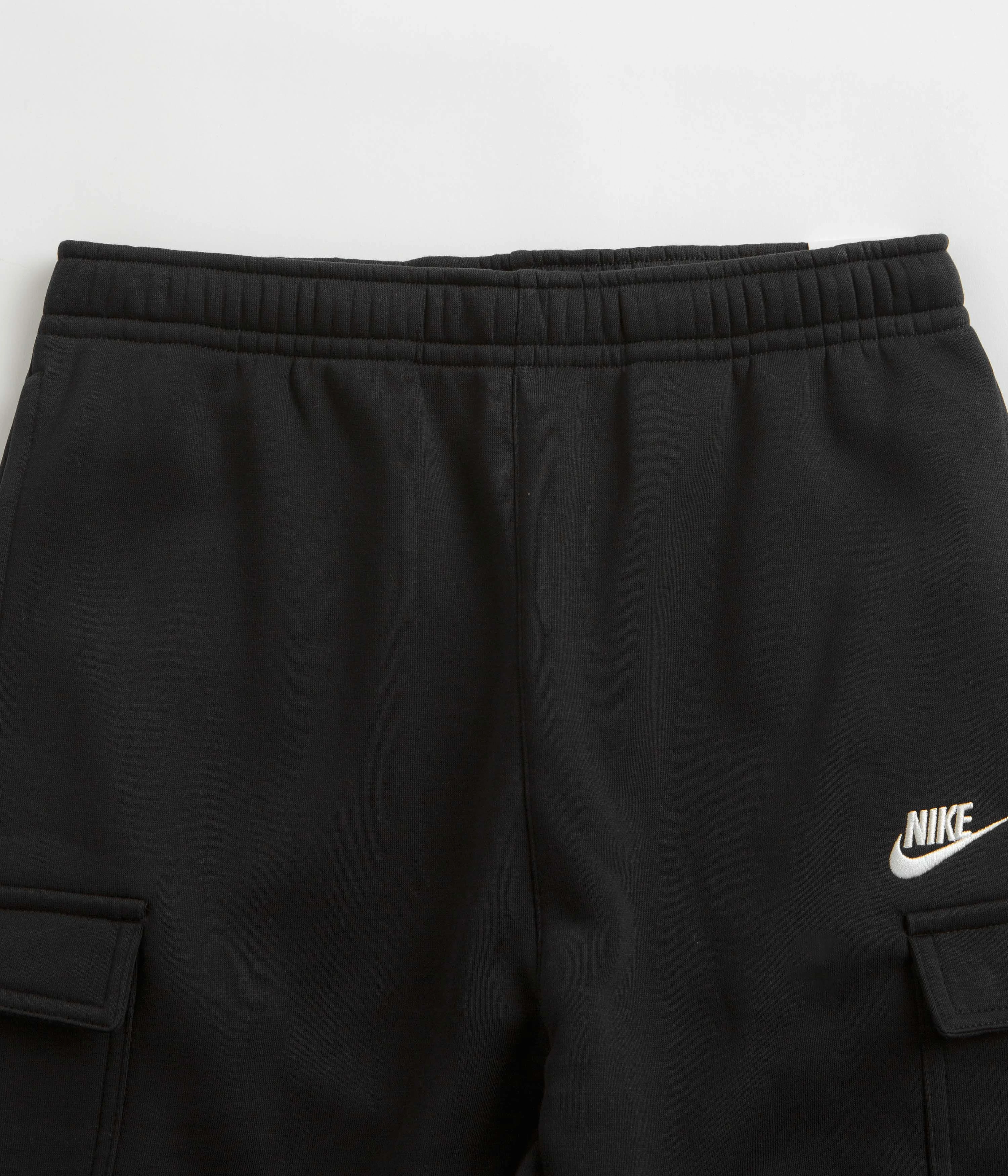 Nike Club Fleece Cargo Joggers - Black / Black / White