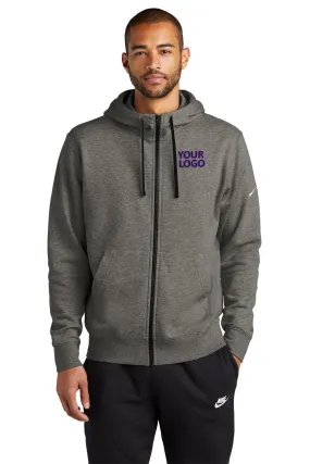 Nike Club Fleece Custom Zip Hoodies, Charcoal Heather