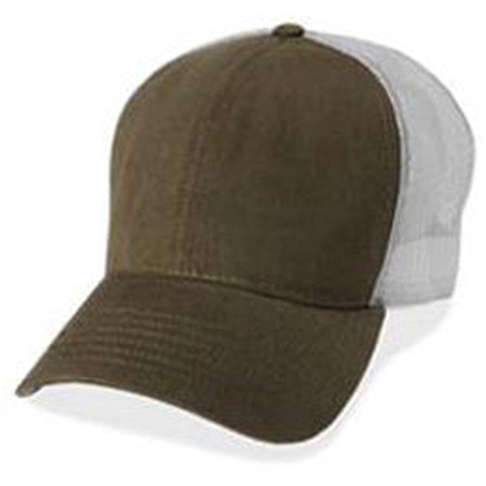 Olive with Gray Mesh - Structured Baseball Cap