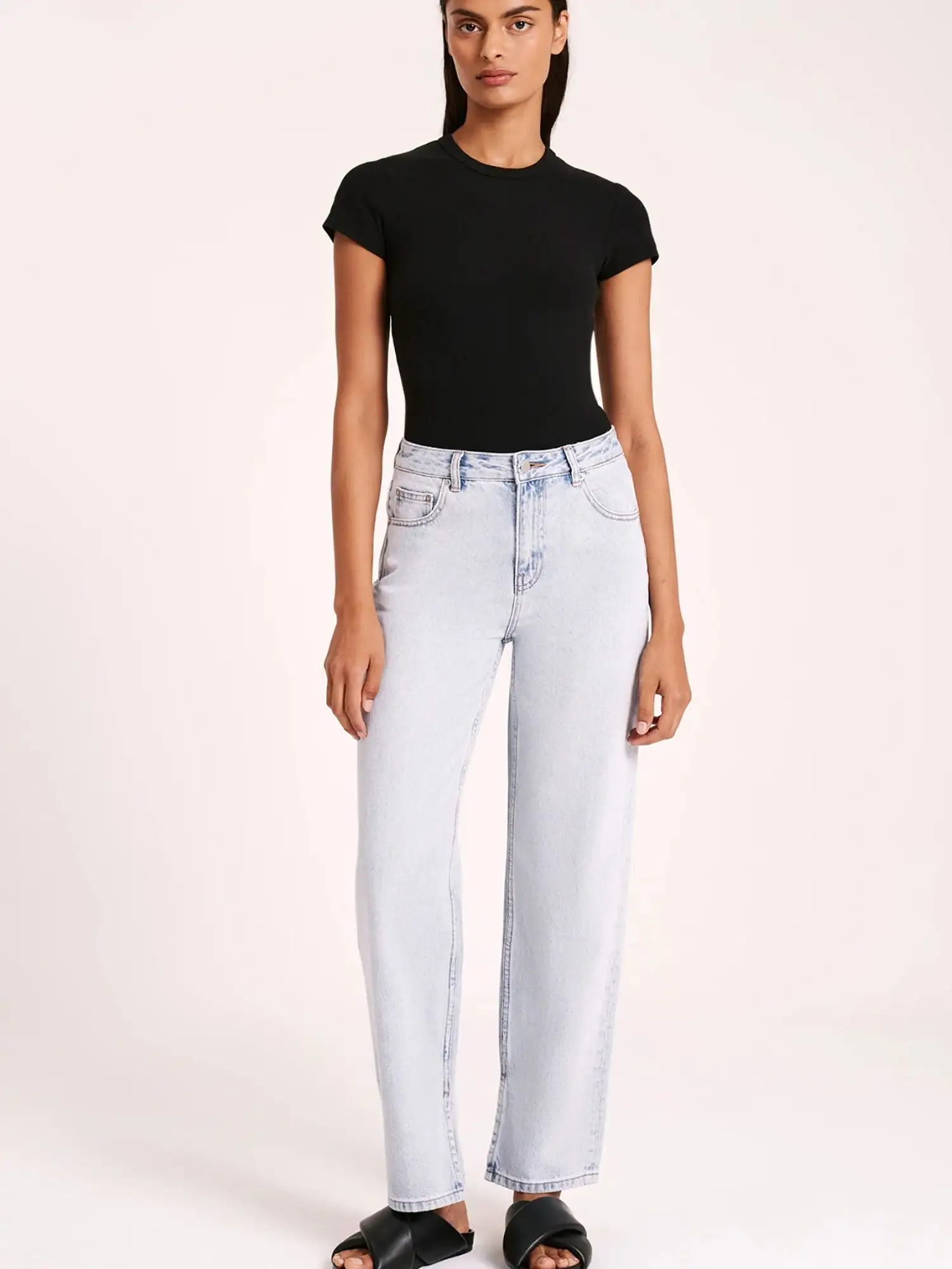 Organic Split Hem Jean | Clear Blue