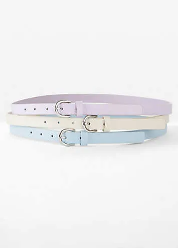 Pack of 3 Faux Leather Belts by bonprix | Look Again