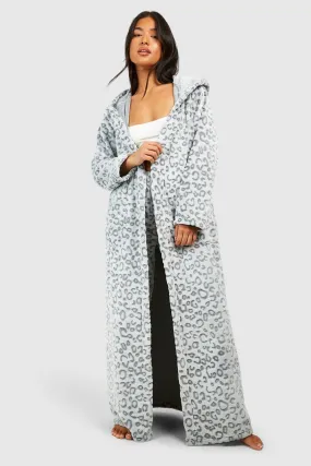 Petite Leopard Fleece Dressing Gown