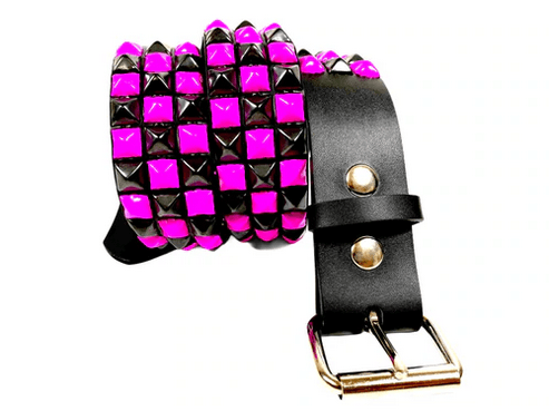 Pink black stud belt