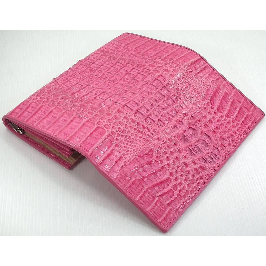 Pink Genuine Crocodile Leather Wallet