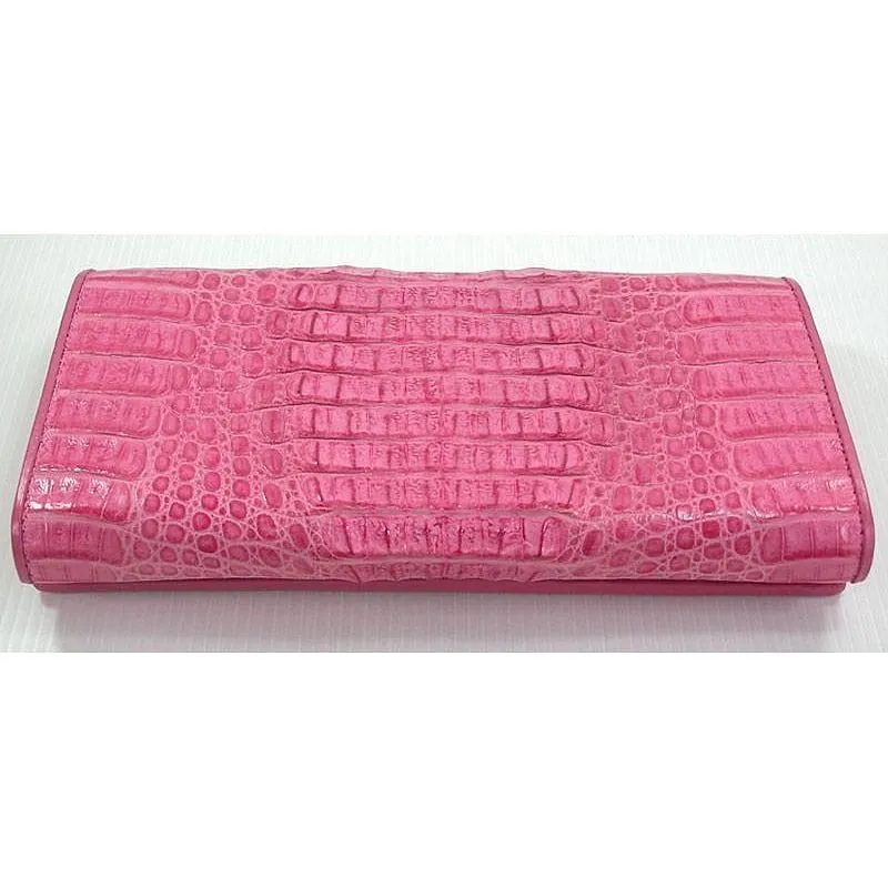 Pink Genuine Crocodile Leather Wallet