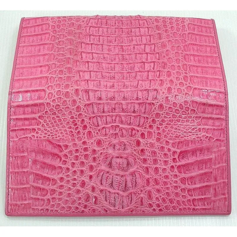 Pink Genuine Crocodile Leather Wallet