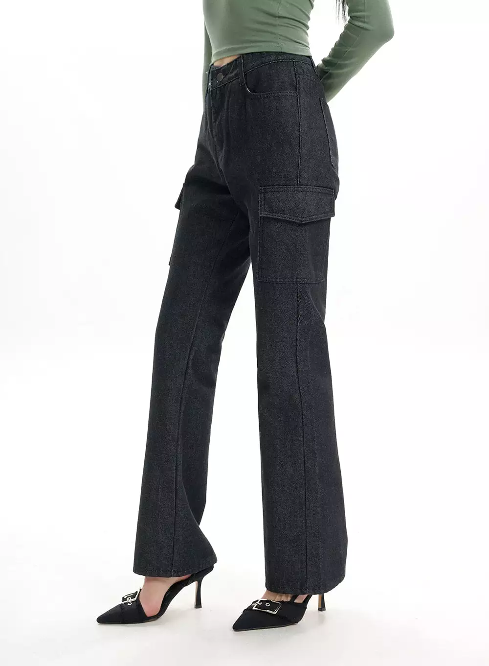 Pocket Flared Jeans IF413