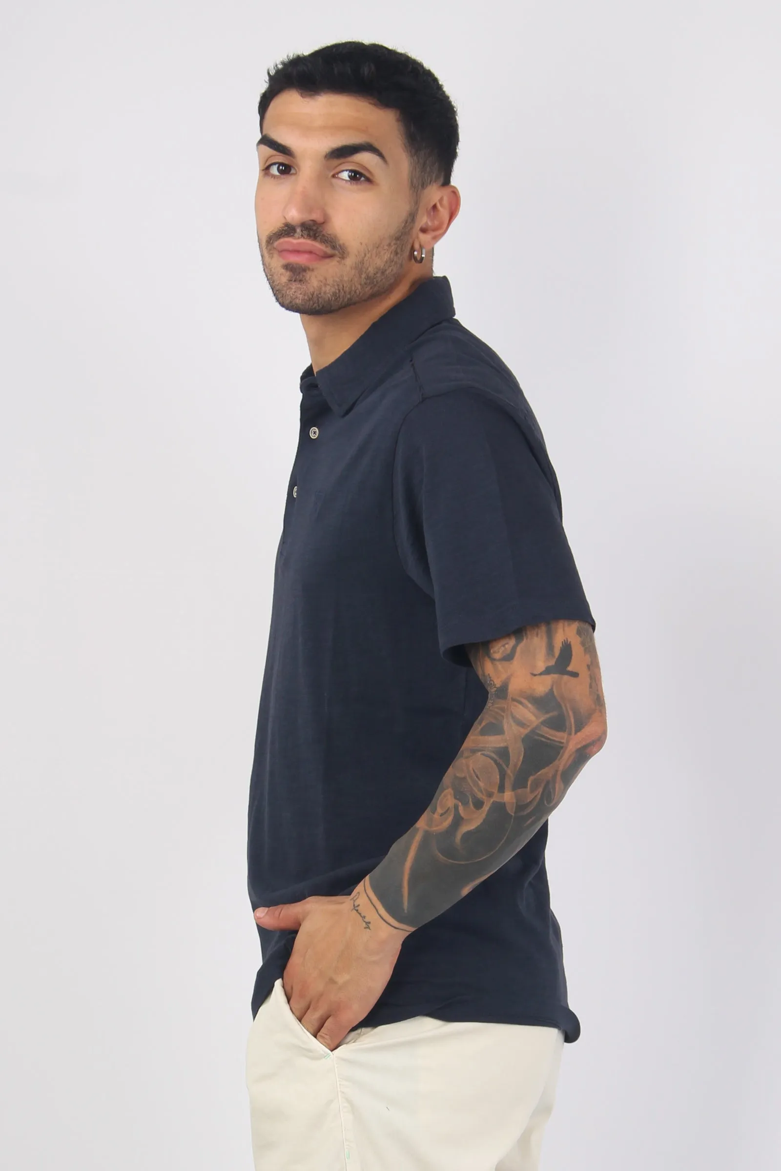 Polo Jersey Fiammata Navy