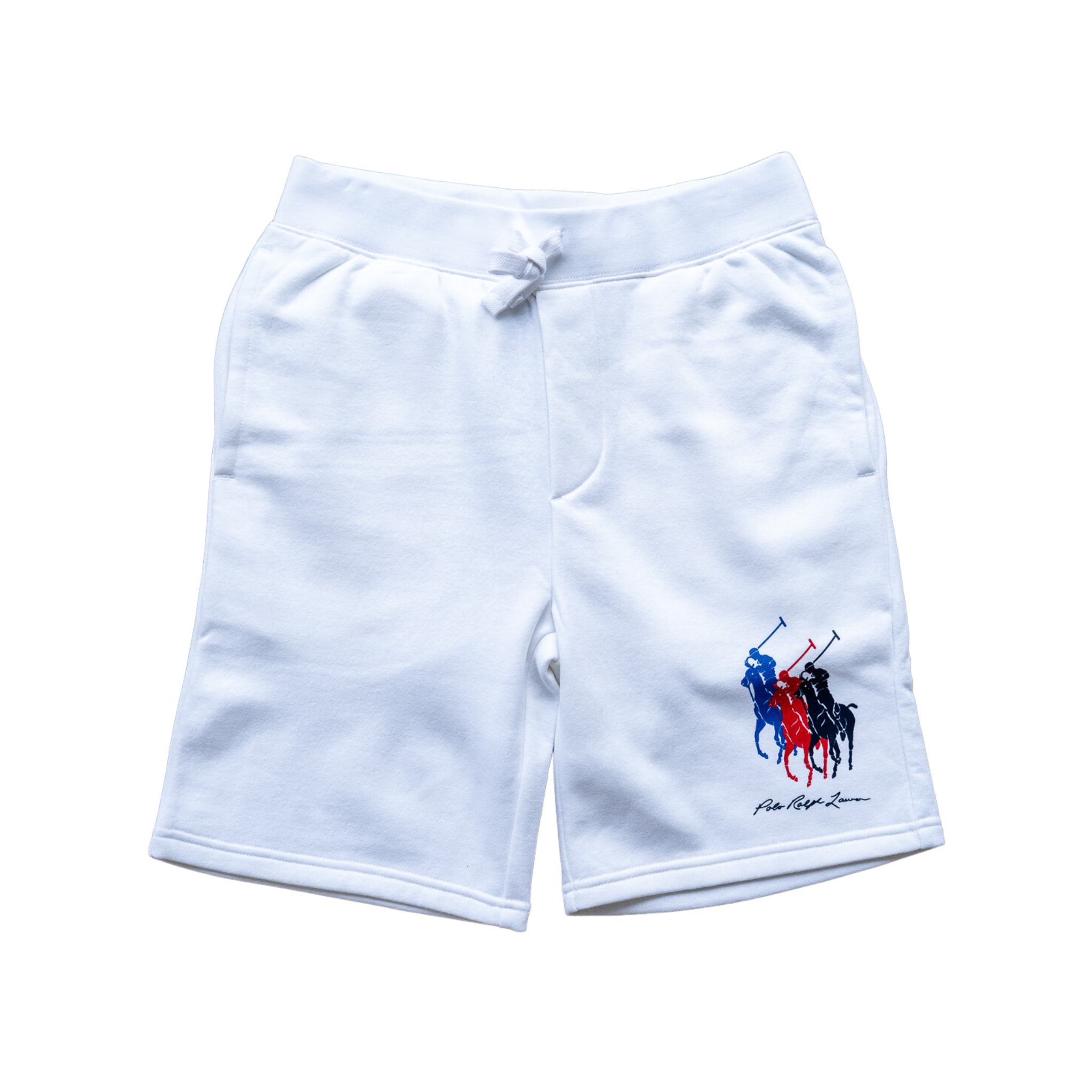 Polo Ralph Lauren 8.5-Inch Triple Logo Fleece Short (White)