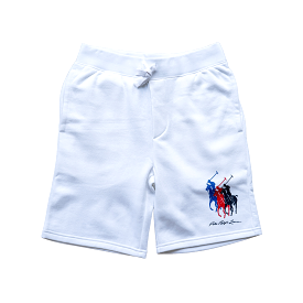 Polo Ralph Lauren 8.5-Inch Triple Logo Fleece Short (White)