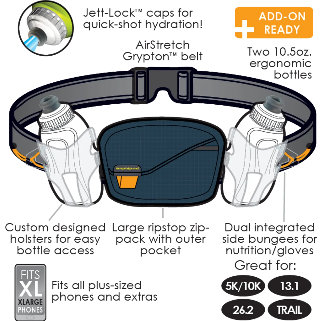 Profile-Lite Breeze Hydration Belt - 22 oz