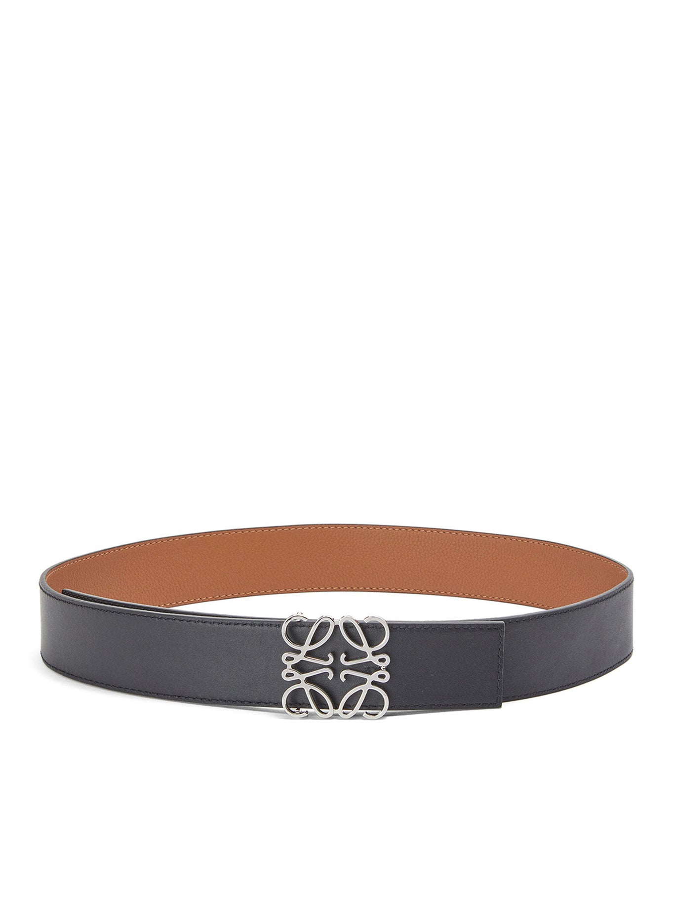 Reversible Anagram belt in soft grained calfskin and smooth calfskin