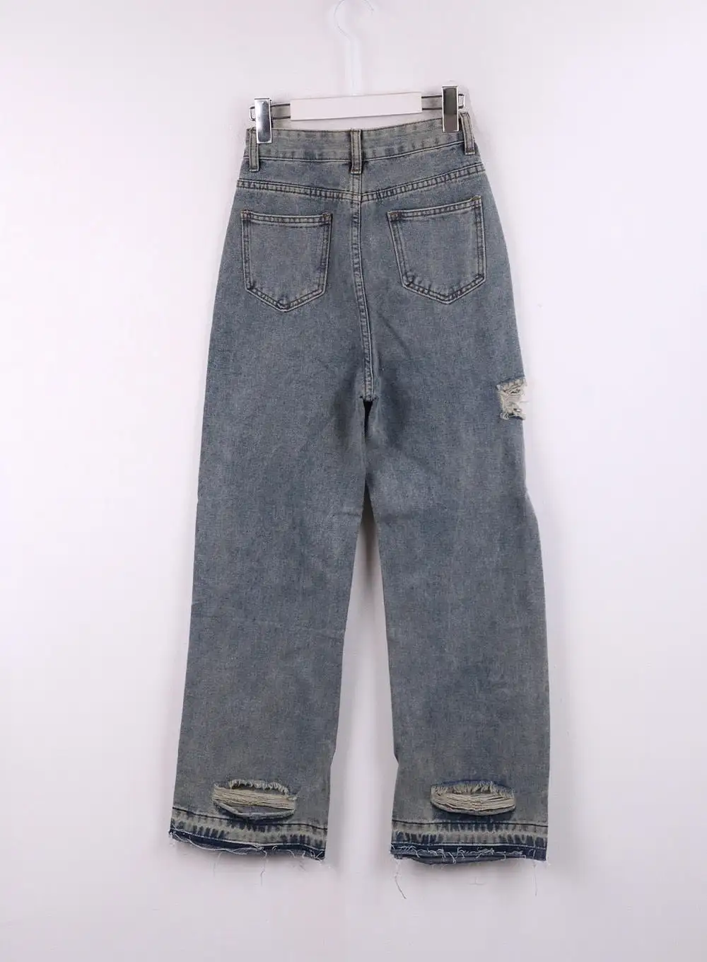 Ribbed Straight Leg Denim Jeans CJ431