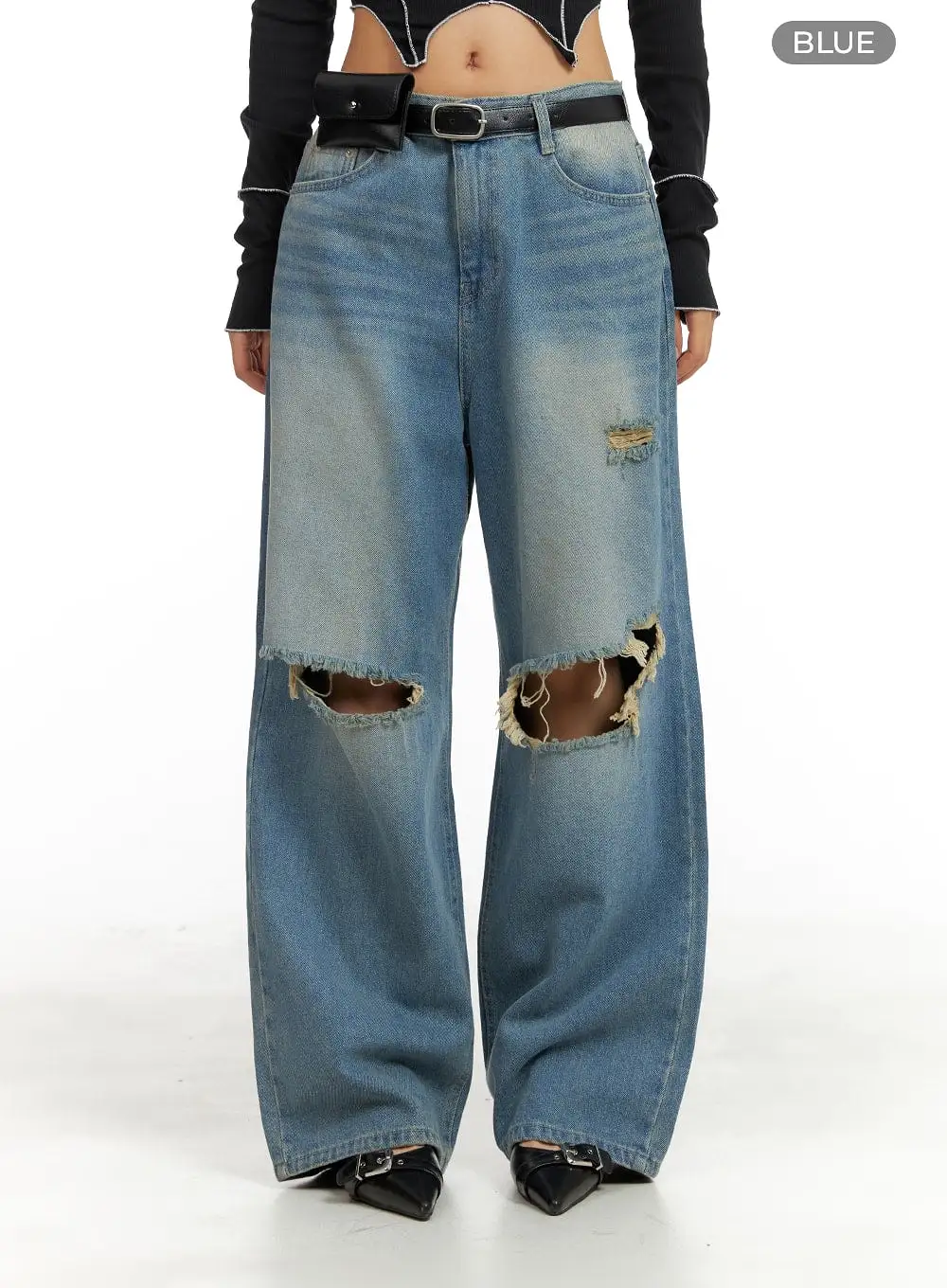 Ripped Baggy Jeans CA416