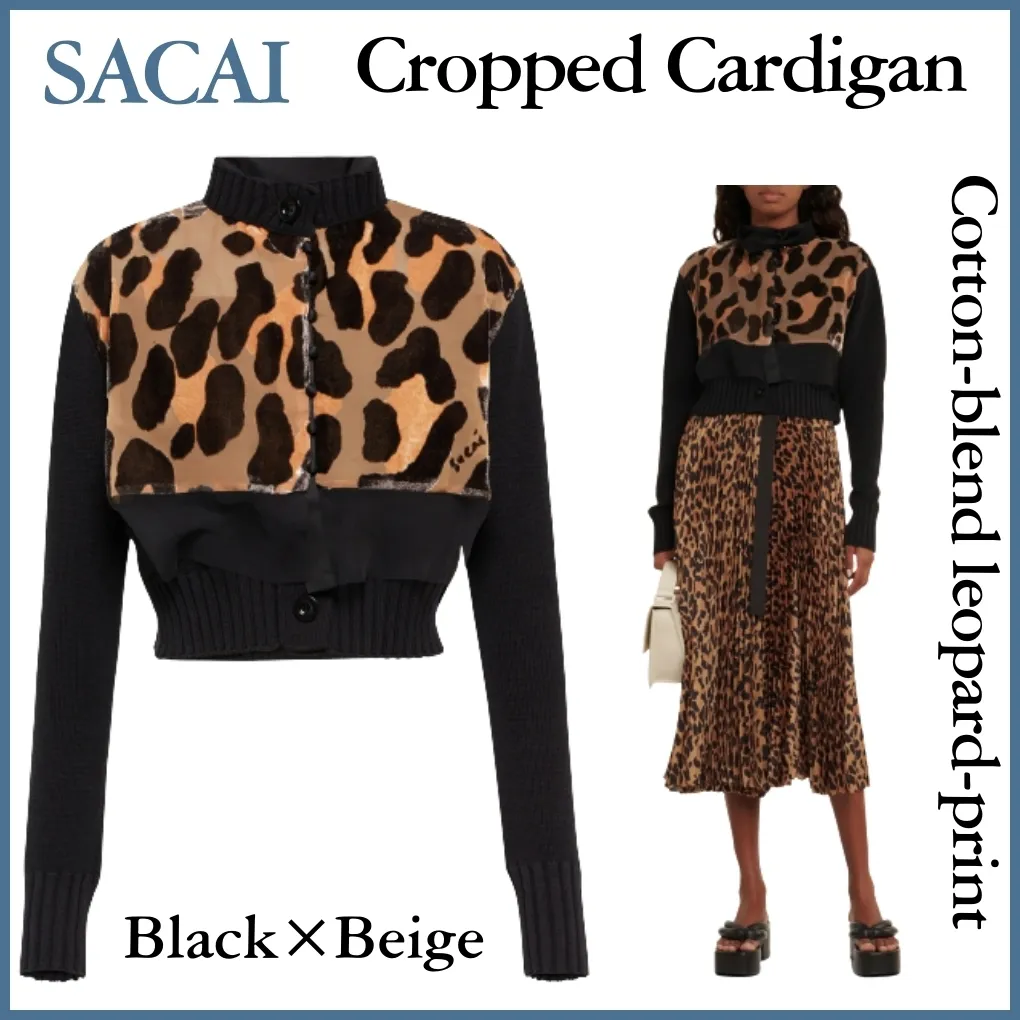 sacai  |Leopard Patterns Casual Style Street Style Long Sleeves