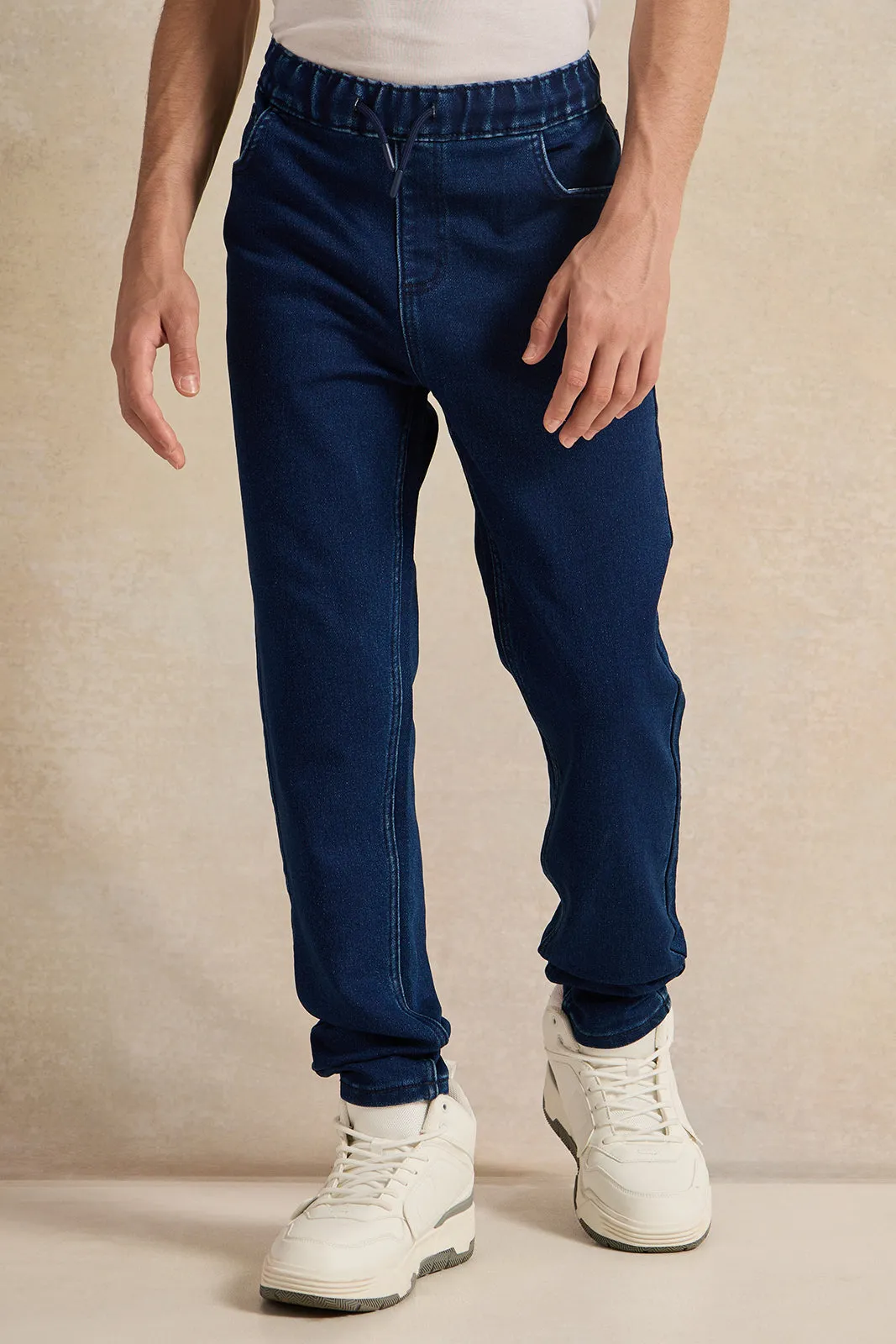 Senior Boys Blue Pull on  Jeans