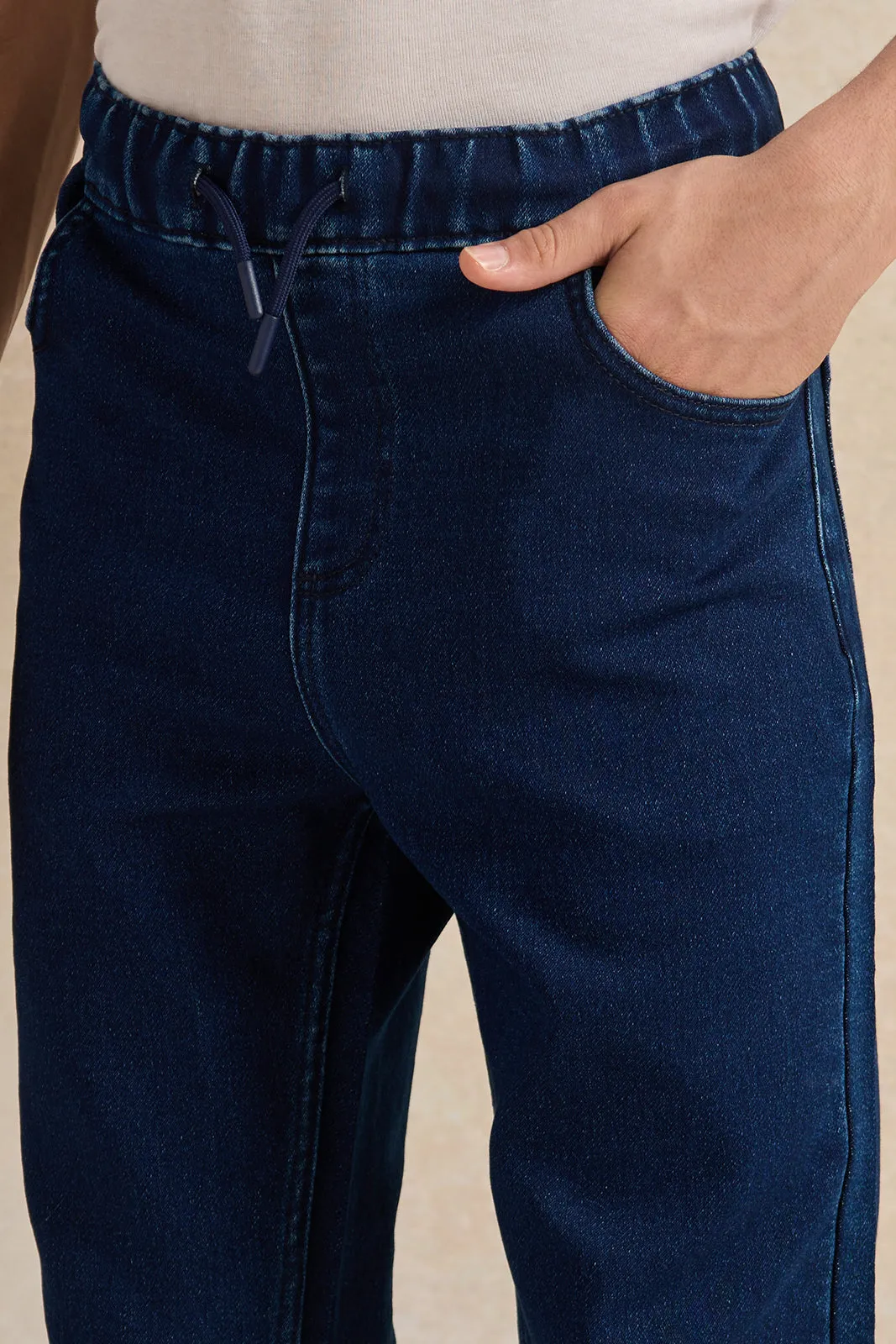 Senior Boys Blue Pull on  Jeans