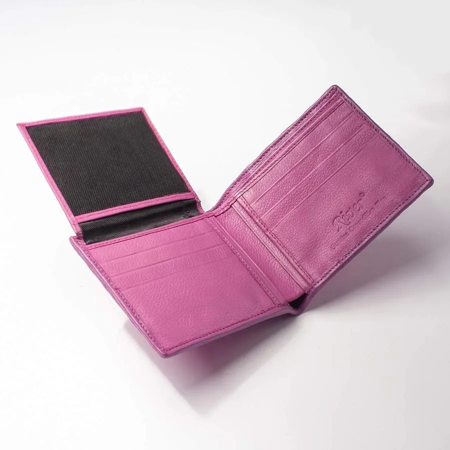 Shocking Pink Crocodile Hornback Wallet