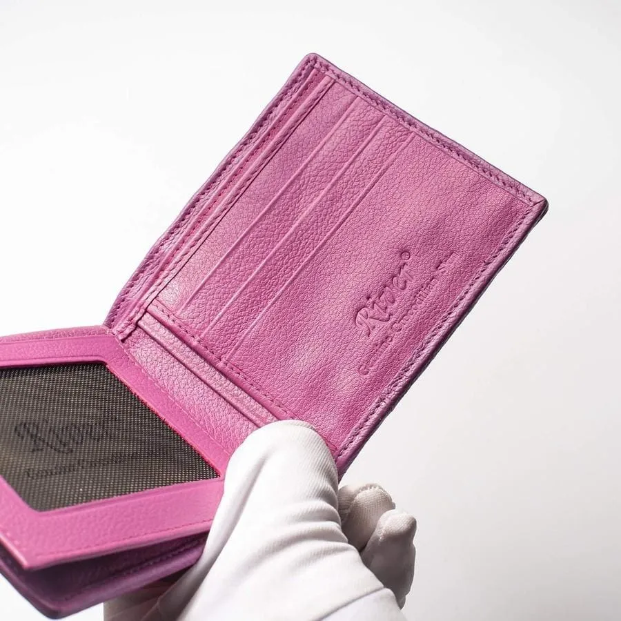 Shocking Pink Crocodile Hornback Wallet