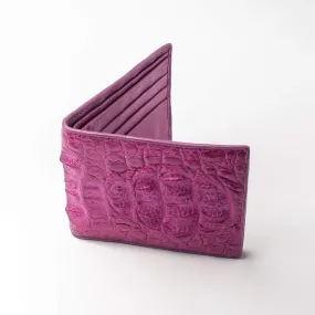 Shocking Pink Crocodile Hornback Wallet