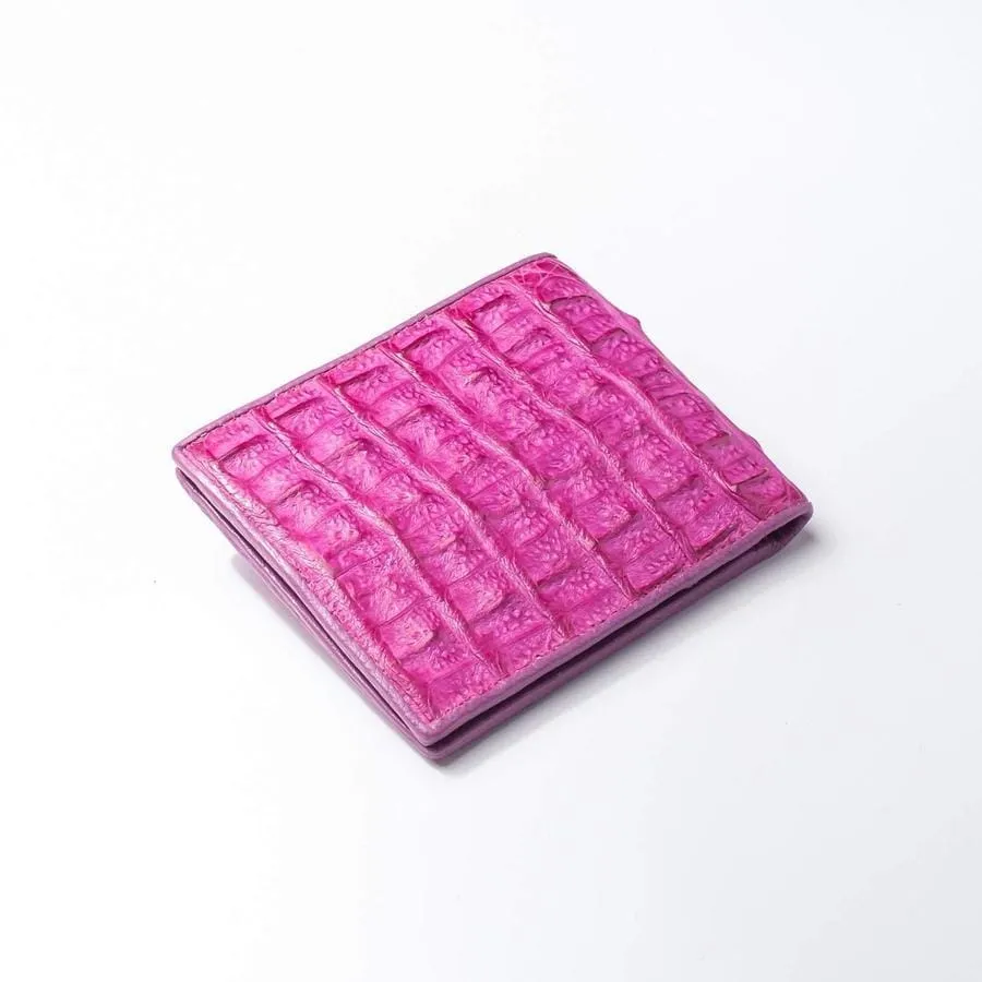 Shocking Pink Crocodile Hornback Wallet