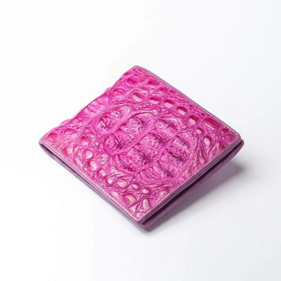 Shocking Pink Crocodile Hornback Wallet