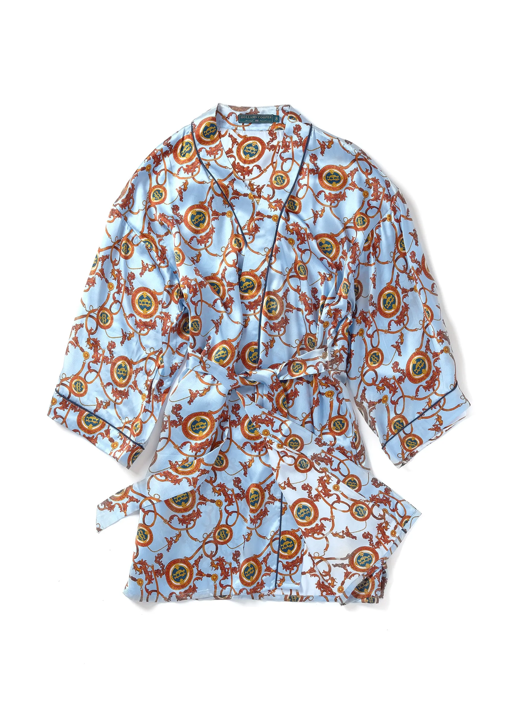 Silk Dressing Gown (Sky Blue)