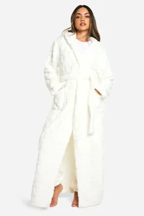 Star Embossed Fleece Maxi Dressing Gown