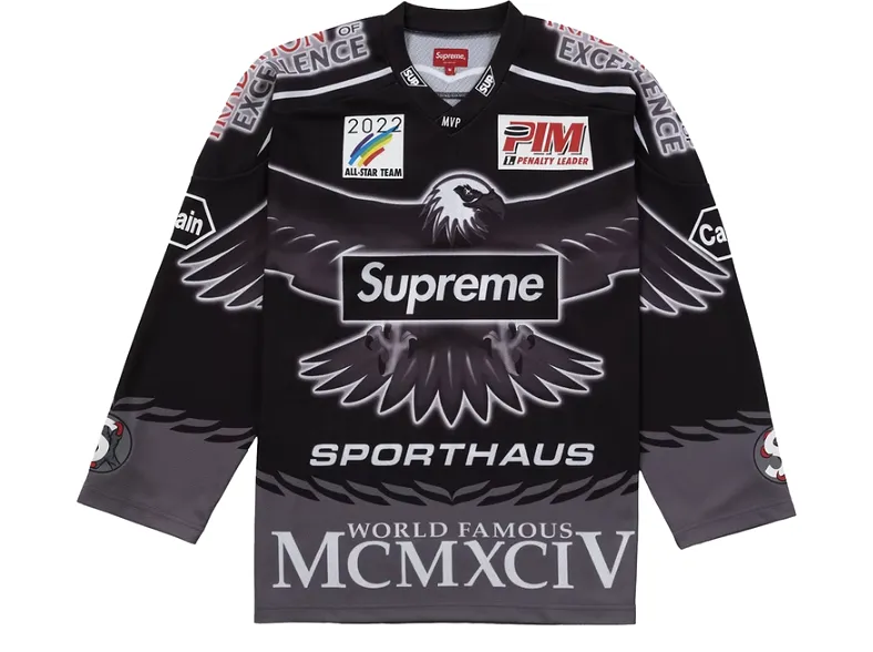 Supreme Eagle Moto Jersey Black