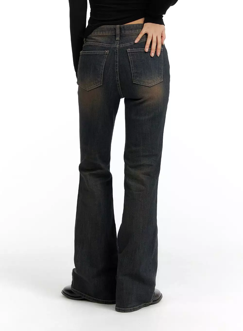 Swashed Slim Flared Jeans CF416