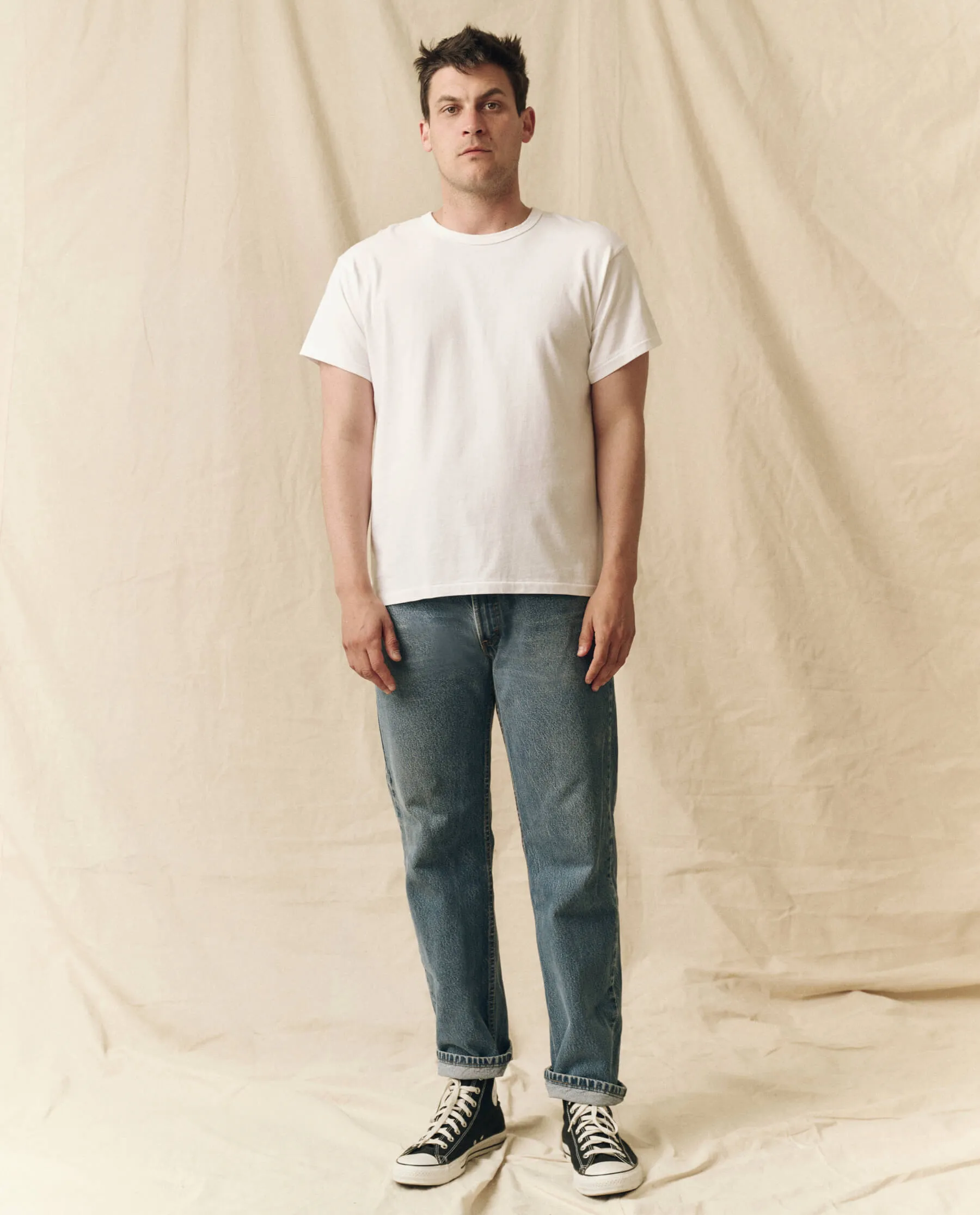 The Men's Pure Knits Boxy Crew. Solid -- True White