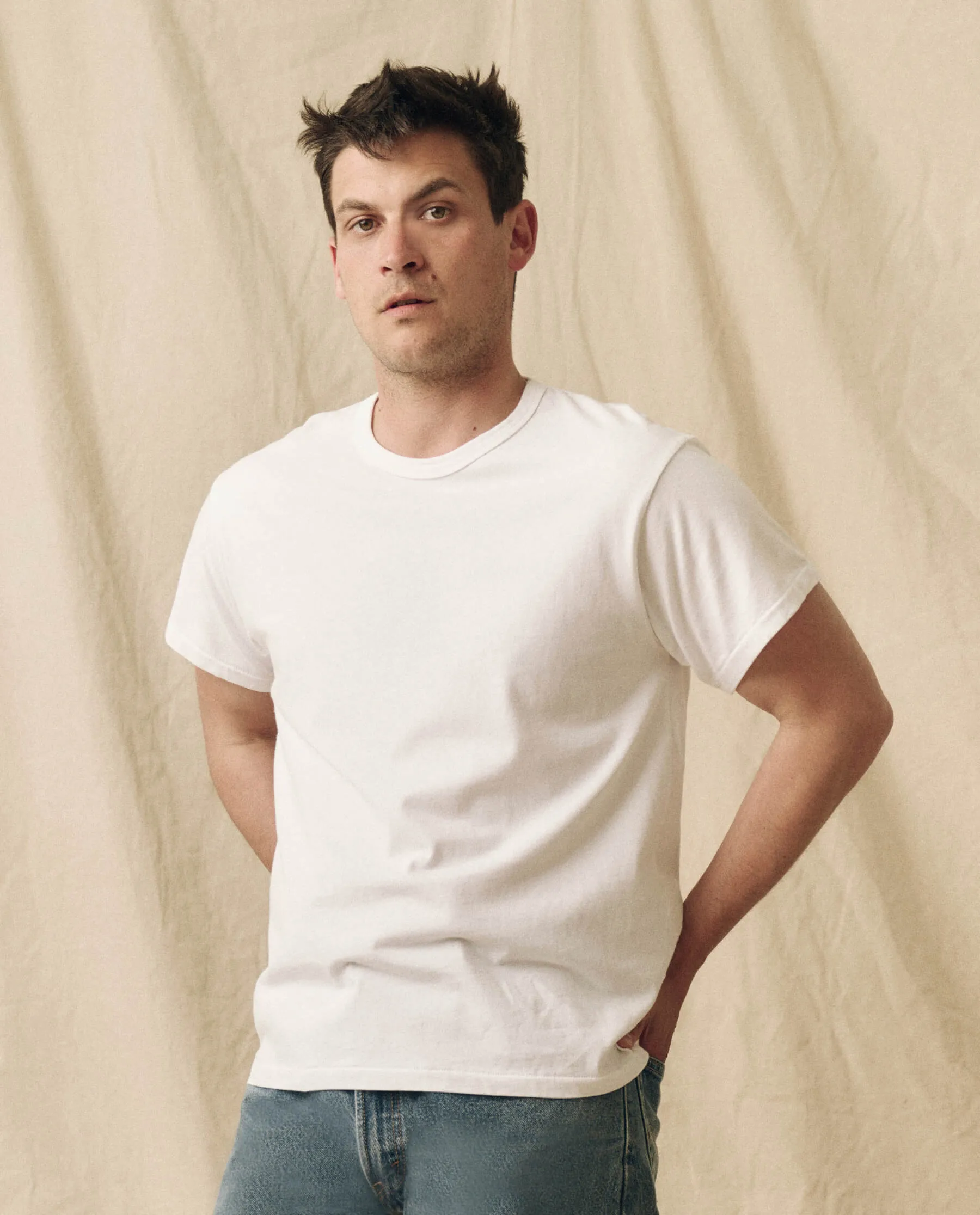 The Men's Pure Knits Boxy Crew. Solid -- True White