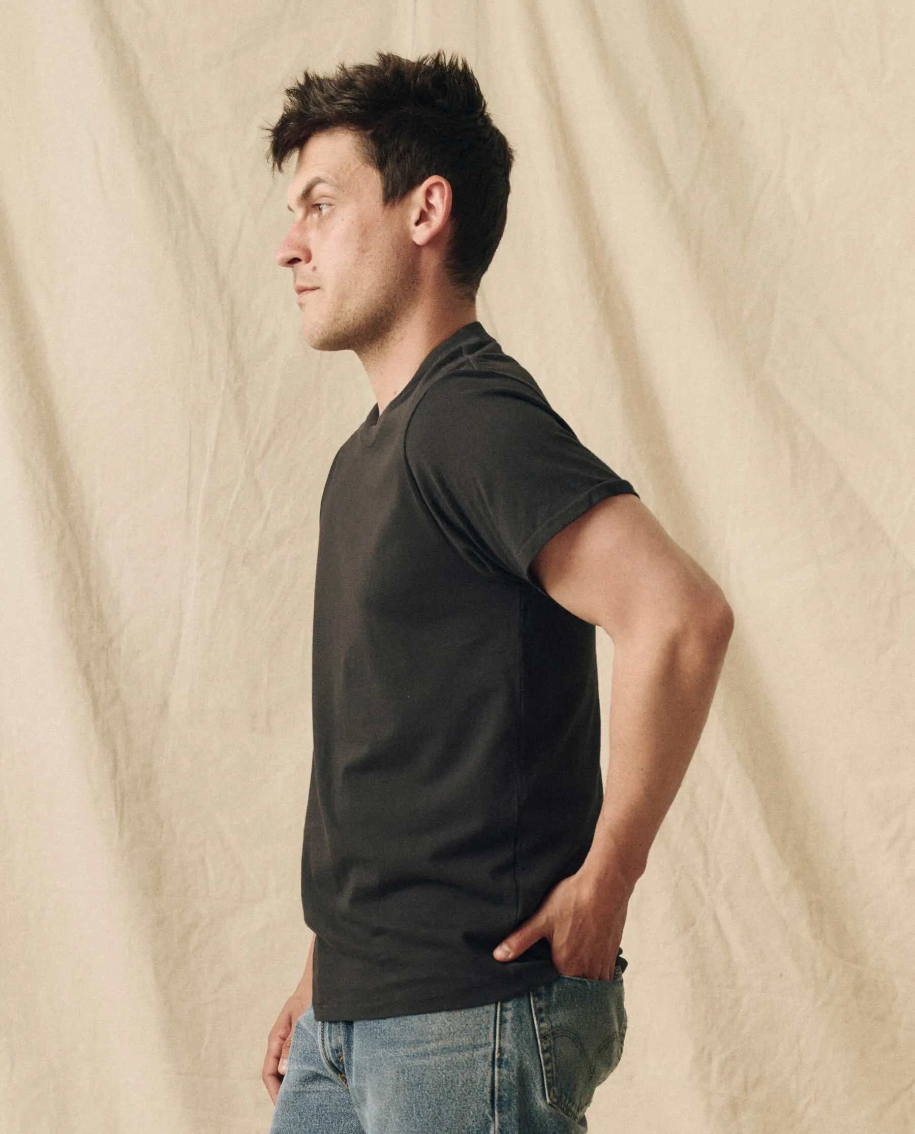 The Men's Pure Knits Slim Tee. Solid -- Almost Black