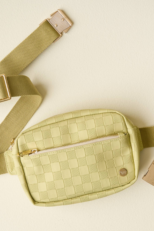 Urban Check Belt Bag- Green