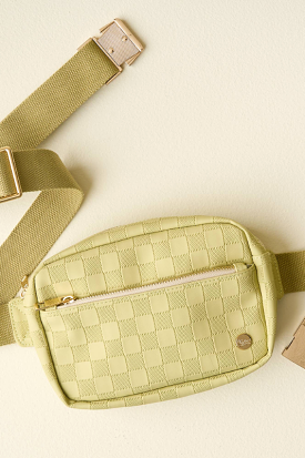 Urban Check Belt Bag- Green