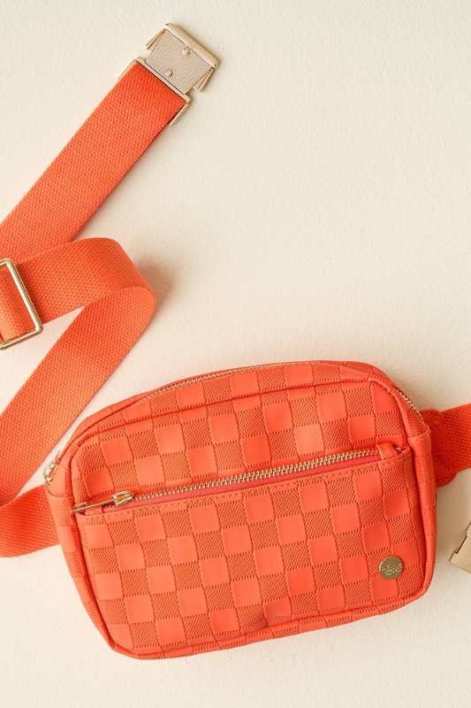 Urban Check Belt Bag- Orange