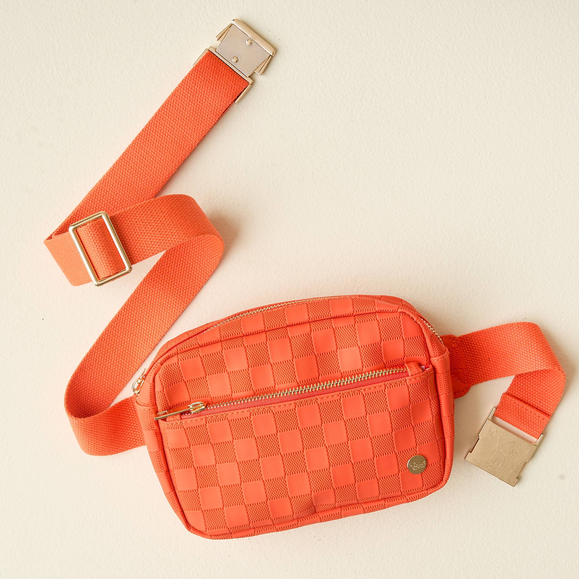 Urban Check Belt Bag- Orange