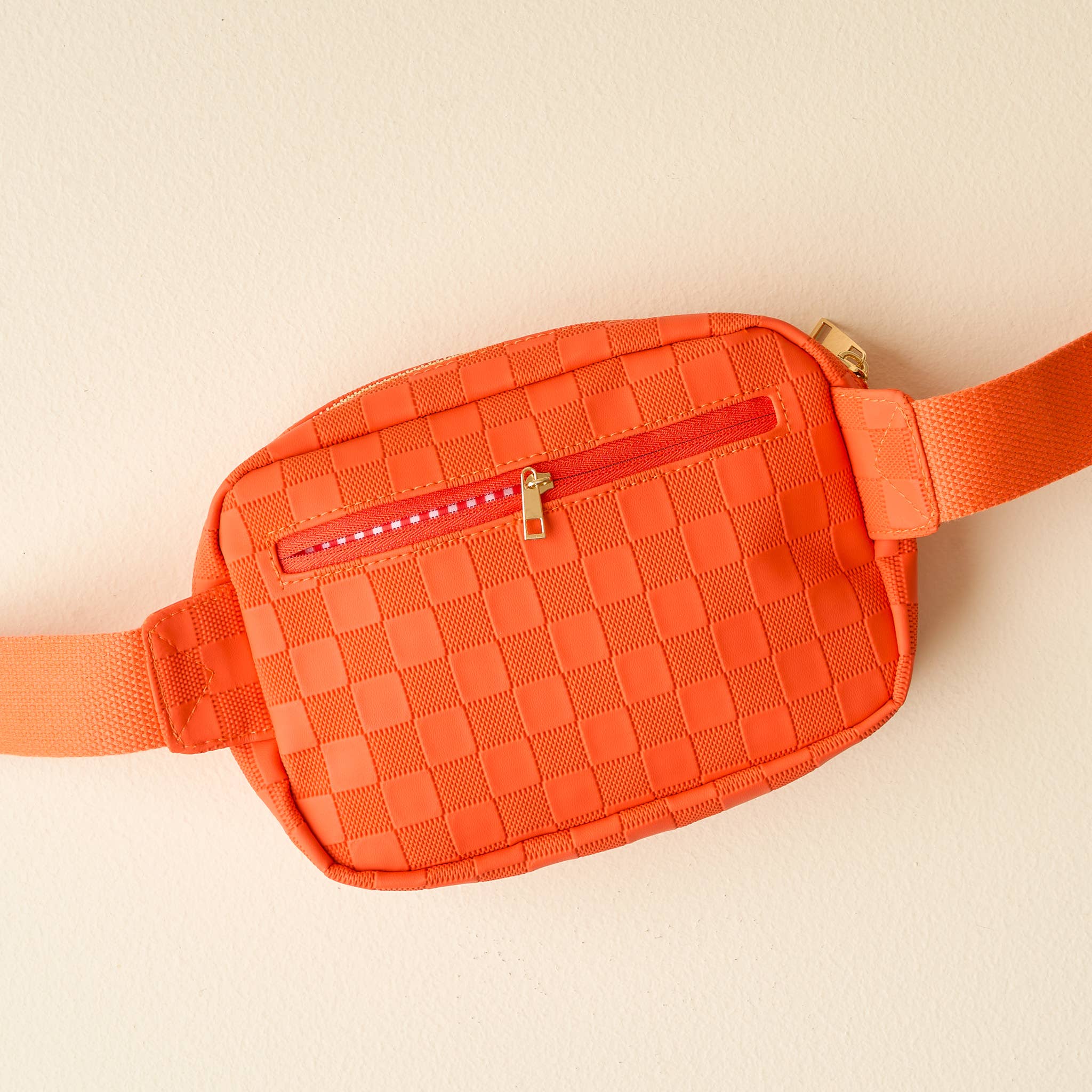 Urban Check Belt Bag- Orange