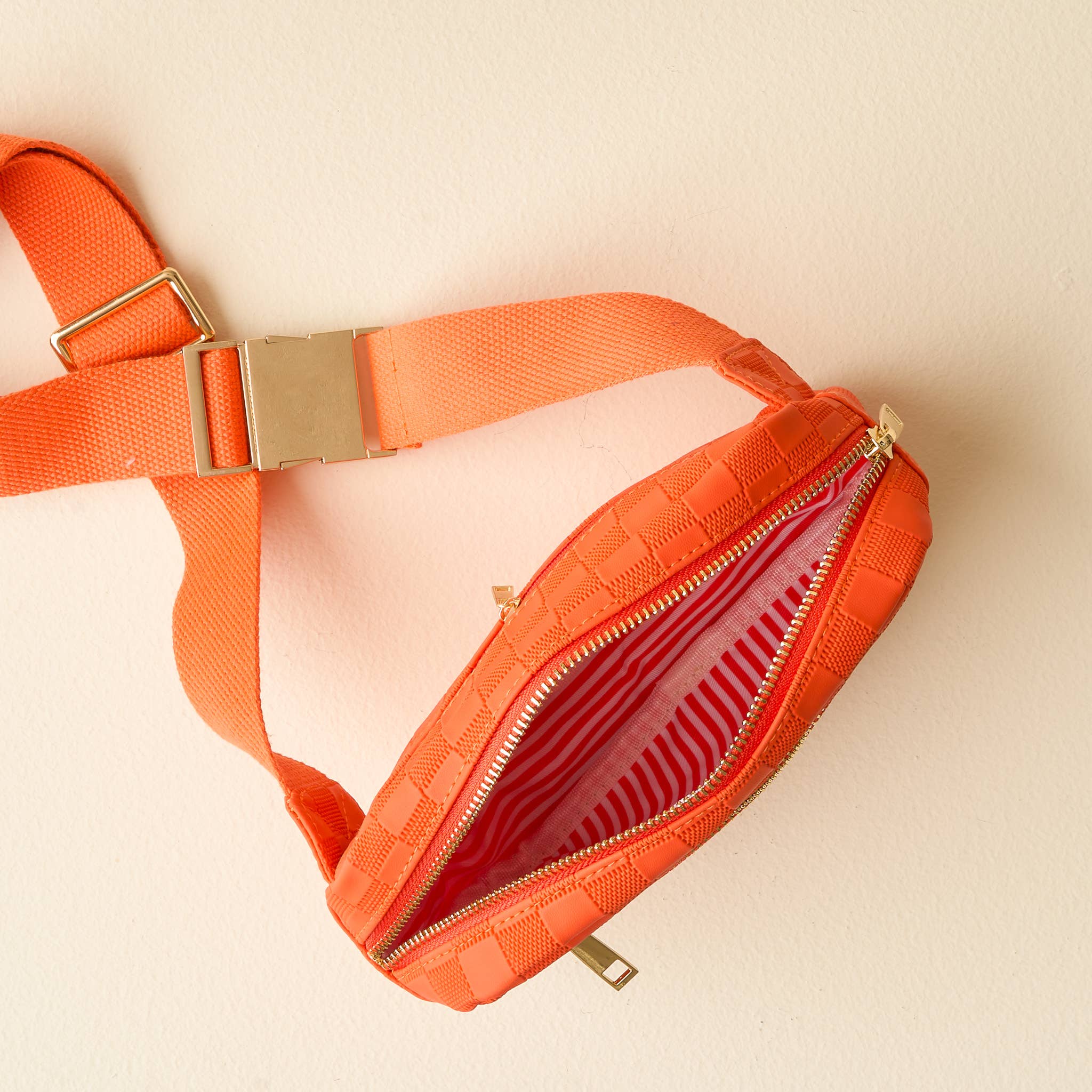 Urban Check Belt Bag- Orange